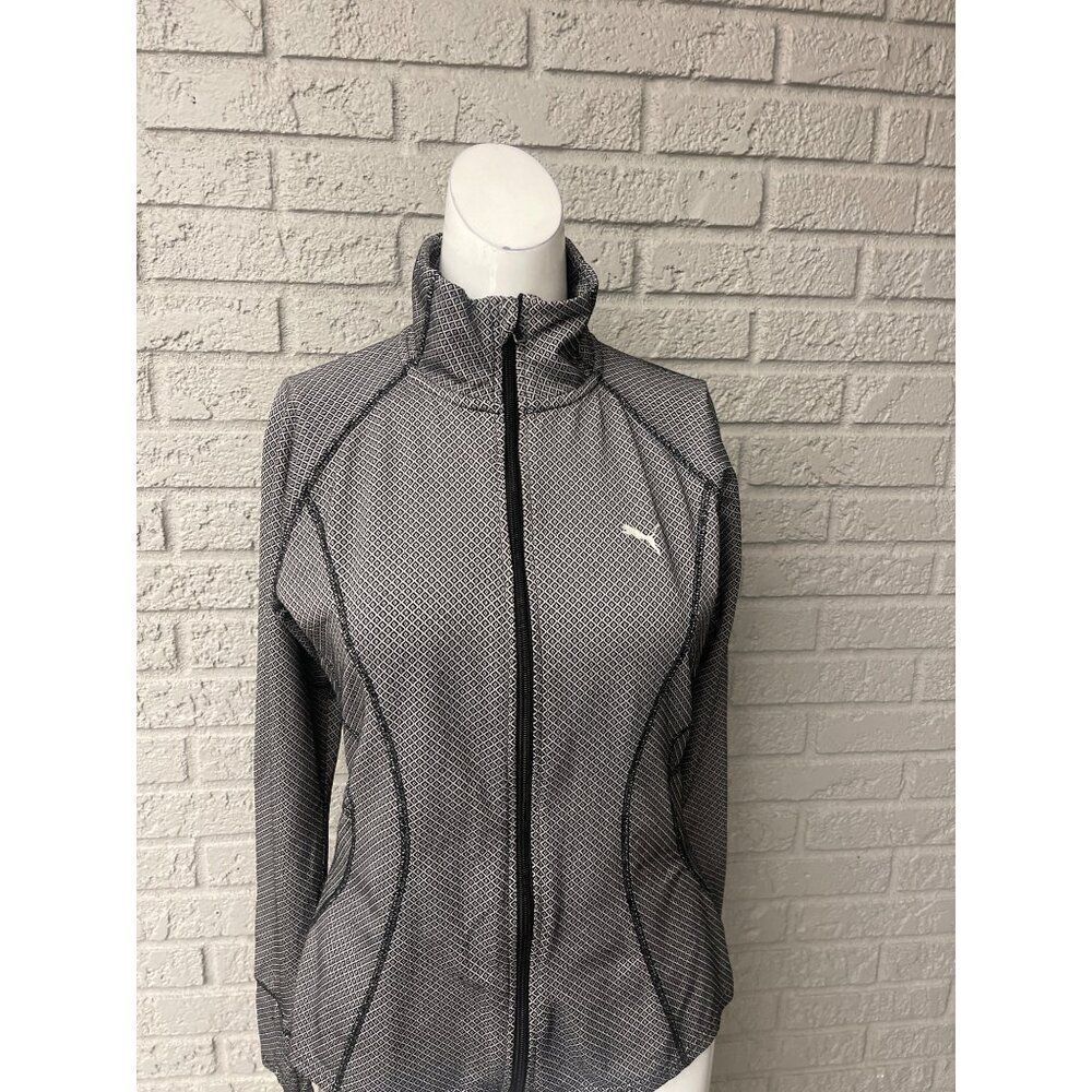 Puma Women Sport Long Sleeve Zip Front Shirt Size M <3